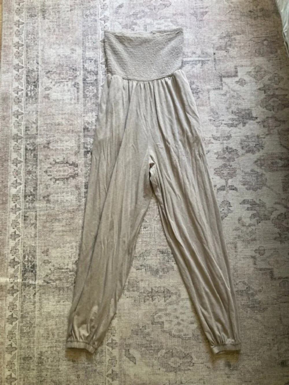 American Eagle Strapless Tube Smocked Jumpsuit Size XS_5